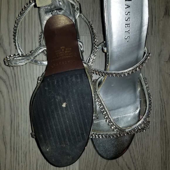 Massey's Catalog Silver Rhinestone Strappy Heel - Picture 3 of 4
